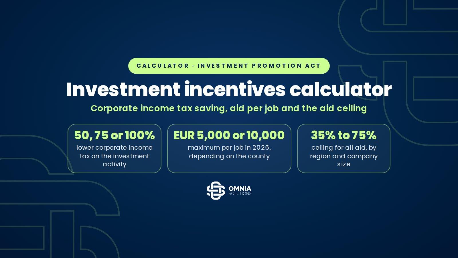 Croatia investment incentives calculator 2026: corporate income tax savings and aid for new jobs, Omnia Solutions