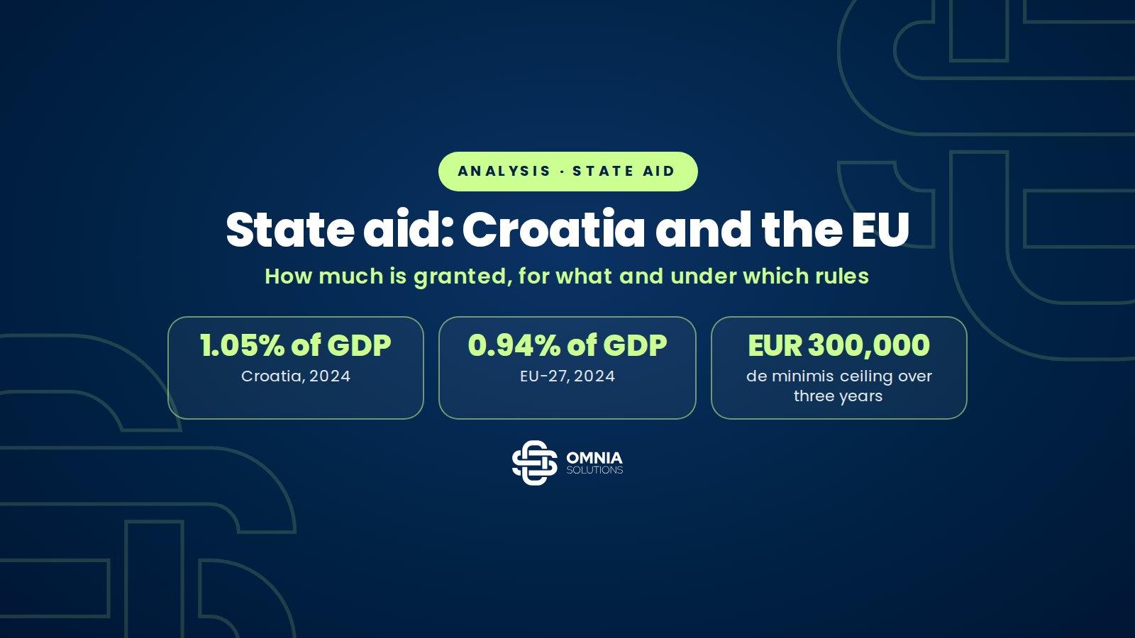 State aid in Croatia and the EU: how much is granted, for what and under which rules, Omnia Solutions